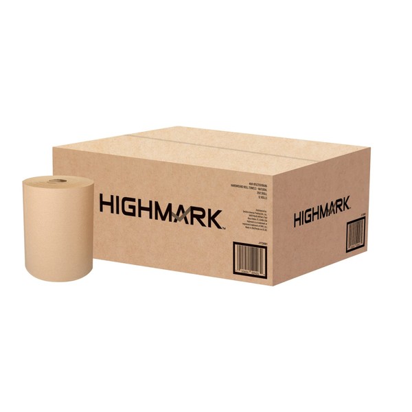Highmark® Hardwound Paper Towels, 8" x 350', 100% Recycled, Natural, Case Of 12 Rolls