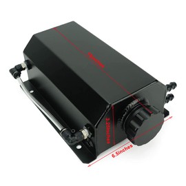 Bravedog JDM Universal 2L Coolant Radiator Overflow Recovery Water Tank Reservoir Bottle Polished Aluminum (Black) (Silver) (2L-Black)