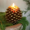 Eldnacele LED Pine Cone Candles Moving Wick, Battery Operated Flameless