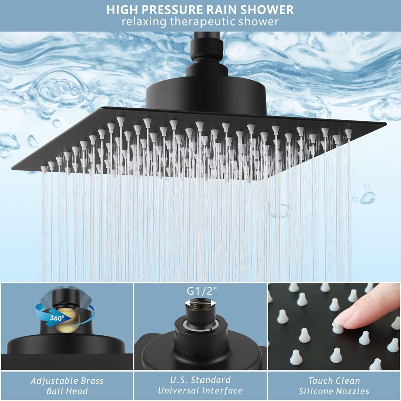 Nuodan Large Rain Shower Head with Filtered - 12" All
