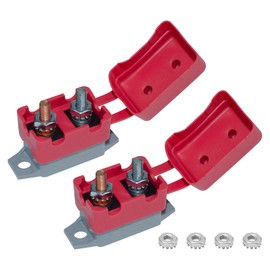 Auto Reset Circuit Breaker, Stud Type Circuit Breakers with Cover, 12V - 24V DC 30 Amp for RV Marine Boat Trolling, Car Engines and More 2PCS