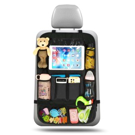 Ezilif Backrest Protector Car Children Strength Upgrade, Car Seat Organiser with 10 Storage Bags, Car Organiser Children Easy to Clean, Waterproof for Back Seat Organiser (Pack of 1)