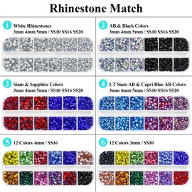 Briskbloom Hotfix - Kit de aplicador de diamantes de imitación con 11000 cristales de fijación en caliente de 3 mm, 4 mm, 5 mm, kit Bedazzler con diamantes de imitación 10SS 16SS 20SS para tela de