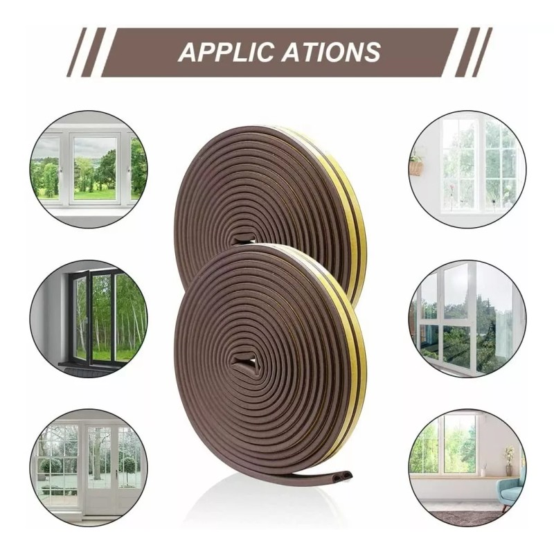 SANBREVE Tira De Sellado Puerta Insonorizante Cuña Para Puerta 6pcs