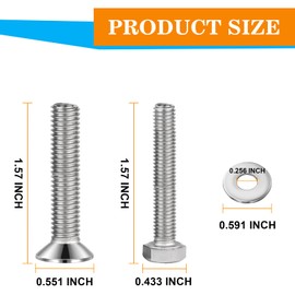 HEOHOU Golf Cart Flip Rear Seat Cushions Screw Bolts and washers Mounting Hardware Kit for Yamaha/EZGO/Club Car