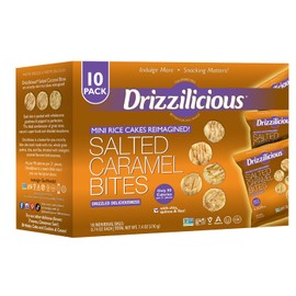 Drizzilicious - Mini Pasteles de Arroz Caramelo Salado - Galletas de Arroz Crujientes, Aperitivo Saludable para Adultos y Niños, Pasteles...