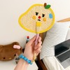 Handmade Wildflower Fan with Cute Expression (Mango) Hand Fan