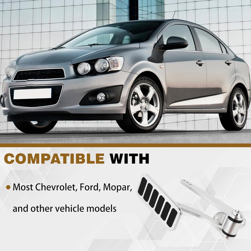5657 Universal Polished Aluminum Throttle Pedal Accelerator Adjustable Throttle Cables