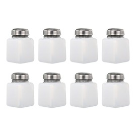 sourcing map Pack of 8 4 oz/120 ml Alcohol Press Pump Dispenser Bottle Press Liquid Empty Container White