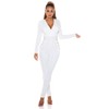 Koucla Women's Jumpsuit Elegant Jumpsuit Trouser Suit V-Neck Decorative Buttons,