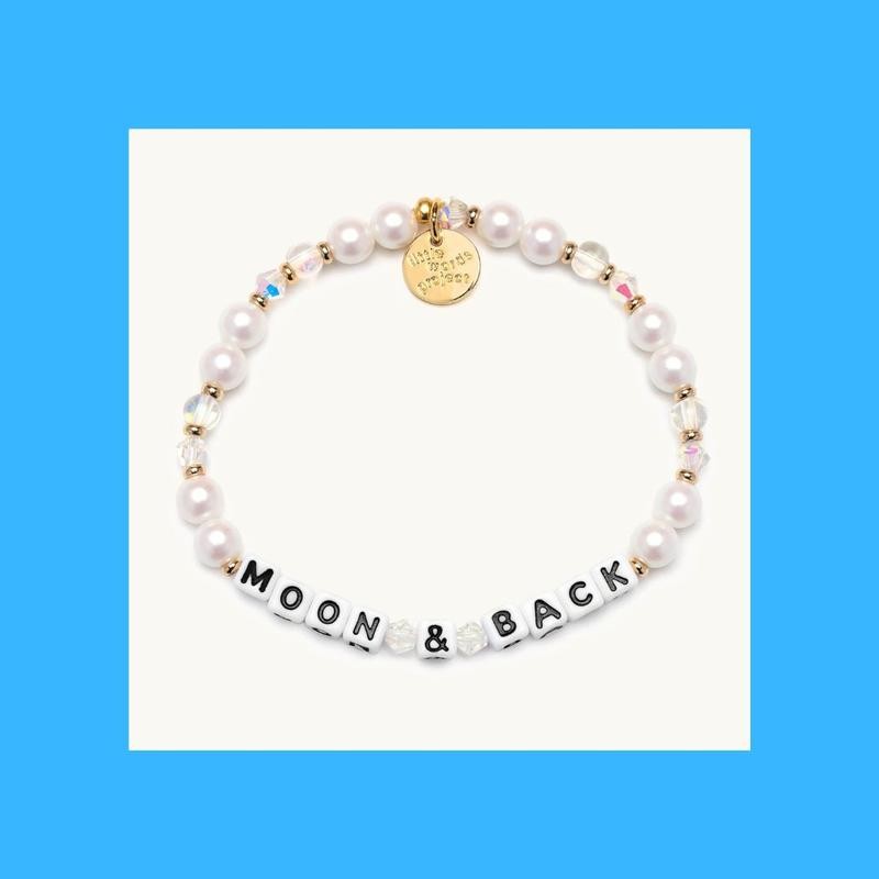 Little Words Project, Moon & Back Bracelet, Pearl & Crystal