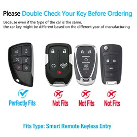 JOYEAR for Checy Key Fob Cover with Key chain Compatible with 2022-2025 Silverado 1500 GMC Sierra 1500, 2024-2025 Silverado Sierra 2500HD 3500HD Car Accessories (Silver-Pink, 6 Buttons)