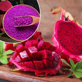 KWOLYKIM Freeze Dried Dragon Fruit Pieces 7.05oz Dried Fruits Snack Crispy Diced Fruits 100% Natural & No Additives Dragon Fruit (Each Size 1-5mm)