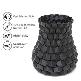 Micro Center Inland Black High Speed PLA+ Filament - Fast Printing PLA Plus 3D Filament - 30-500 mm/s High Flow PLA Pro 3D Printing Filament - Dimensional Accuracy +/- 0.03mm