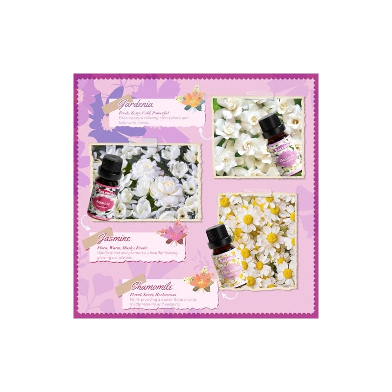 SALKING Set de Aceites Esenciales Florales, 6 x 10 ml