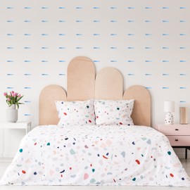 Decalcomania Watercolor Blue Line Wall Decals - Set of 270 Blue Lines Wall Stickers for Nursery Bedroom Bathroom Classroom Decor Removable Peel and Stick Indoor Wall Decor