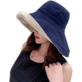 Kisyard Reversible Bucket Hat for Women Summer UV Sun Protection Wide Brim Fishing Hat Foldable Travel Beach