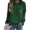 Ykomow St Patricks Day Sweatshirt Women Long Sleeve Leopard Shamrock