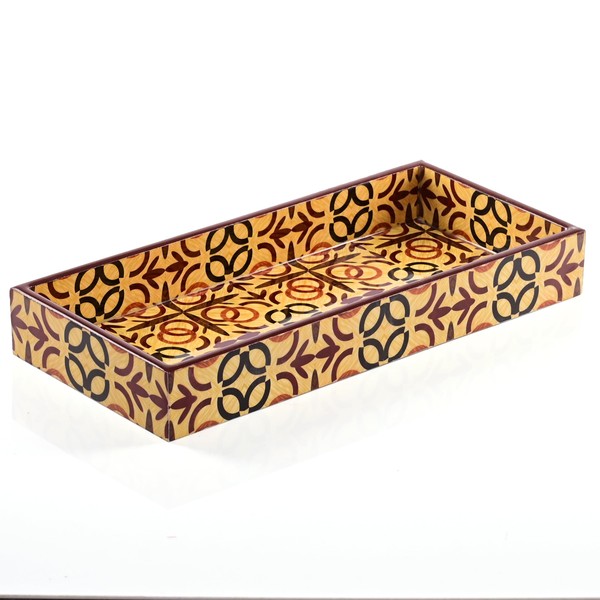 Wooden Decorated Tray Handmade Handcrafted Rectangular Decorative Tray Platters for