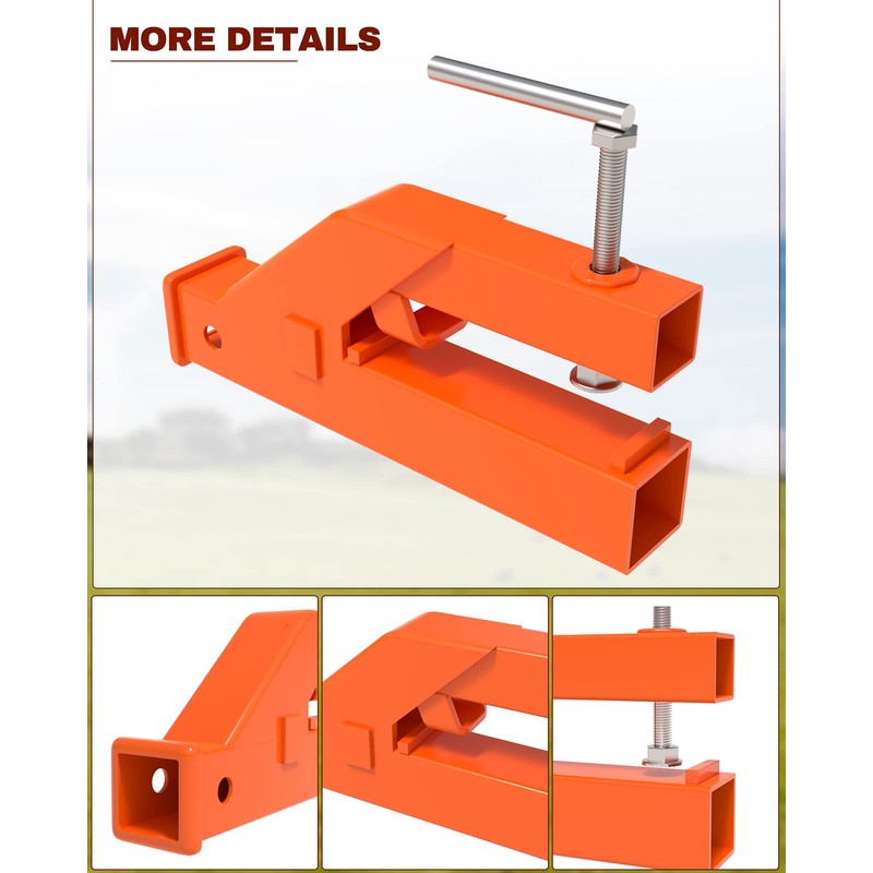 DEXSO 2" Clamp on Trailer Hitch Receiver for Tractor Bucket