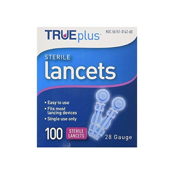 Trueplus Sterile Lancets, 28 Gauge, 100 Each