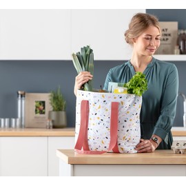 alfi ISO Shopper 17 Litres, Terraczzo, Sustainable Thermal Cooler Bag Made from Recycled PET Bottles, Insulated Shopping Bag for Shopping, Swimming Pool, Sauna, Insulated Bag, Flexible, Washable