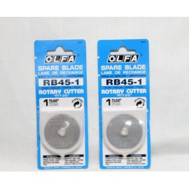 OLFA RB45-1 Rotary Cutter Spare Blade 2 Pack "RTY-2/G" 45mm 0.3mm - LOT OF 2