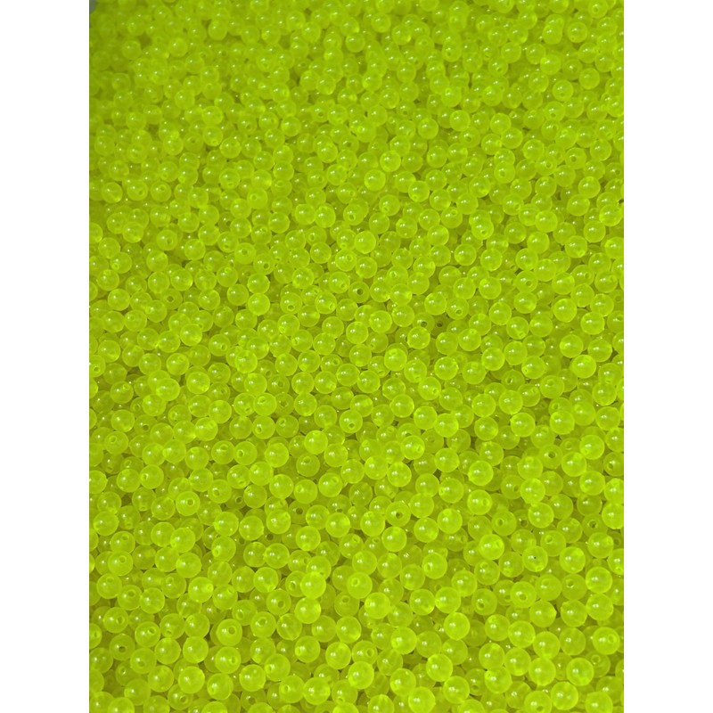 Lure Yellow Round Plastic Beads - Made in USA -