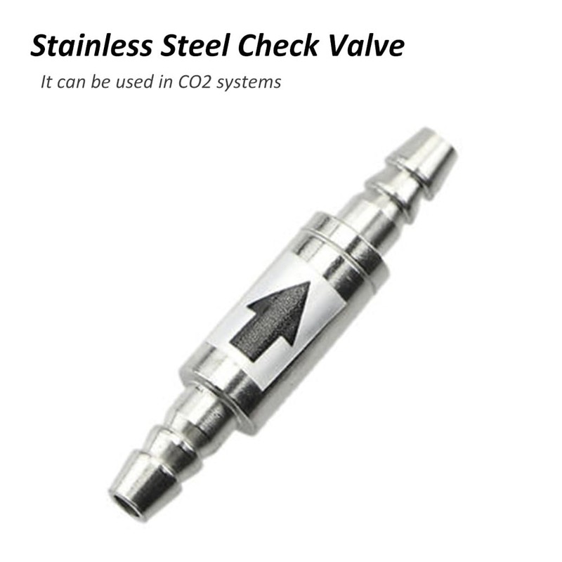 TopHomer CO2 Stainless Steel Check Valve, 4mm Diameter One Way