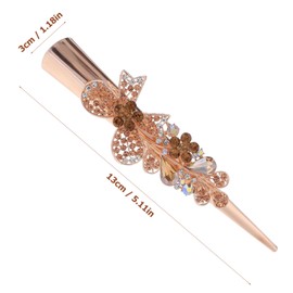 SAFIGLE Metal Decorative Hair Clip for Women Rhinestone Bow Duckbilled Clip Large Elegant Hair Accessory for Weddings Parties and Daily Styling