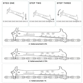 WTpin Chain Wear Indicator, 3 in 1 Multifunction Bicycle Chain, Bicycle Chain Wear Indicator Tool, Wear Indicator Bicycle Chain, Compatible with All Bicycle Chains (130 * 50mm)