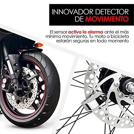 Redlemon - Candado para Bicicleta y Motocicleta con Alarma, Sensor de Movimiento, Seguro Antirrobo de Compatible con Vehículos con Llanta de Disco, Re