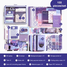 GmeDhc 350 Piece Scrapbook Set, Journaling Accessories, with Journaling Scrapbook Accessories, Beautiful Cards, Bookmarks and Stickers for Souvenirs, Birthday Gifts