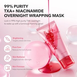 APRILSKIN TXA Niacinamide 99 Overnight Wrapping Mask | 99% High-Purity TXA+Niacinamide for Uneven Skin Tone | Overnight Skin Booster for Toning Care, 