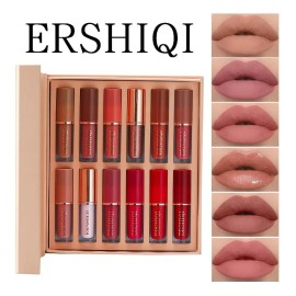 Set De 12 Labiales Mate De Larga Duración Pintalabio Regalo