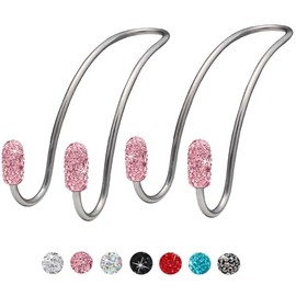 SAHENITEANA 2 PCS Ganchos de auto brillantes, ganchos para reposacabezas de asiento, organizadores de bolsas, ganchos de almacenamiento para asiento  