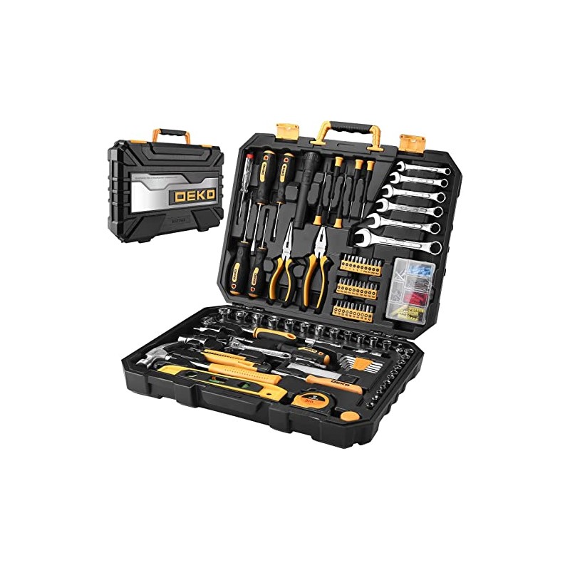 DEKOPRO 208 Piece Tool Set,General Household Hand Tool Kit, Auto