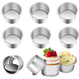 Mini molde para pasteles, 10 moldes redondos aluminio para pasteles de 2 pulgadas, con fondo extraíble, para hornear pasteles, mini pasteles, queso postres, para horno y lavavajillas