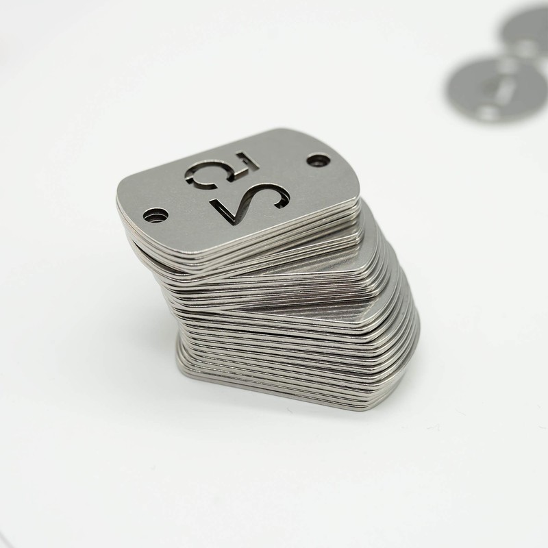StayMax Rectangular Hollowed Stainless Steel Number Tags Key Tags with