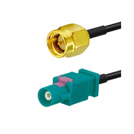 Vecys Fakra Z Cable Fakra Z Male to SMA Male RF Coaxial Cable 12 in / 30 cm SMA Male Cable RG174 for Car Stereo GPS Navigation