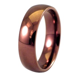 Fanntasy Forge Jewelry Dark Copper Ring Mens Womens Coffee Color Stainless Steel Wedding Band 6mm Size 6