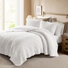 WDCOZY White Oversized King Size Quilt Set, Muslin Cotton Shell