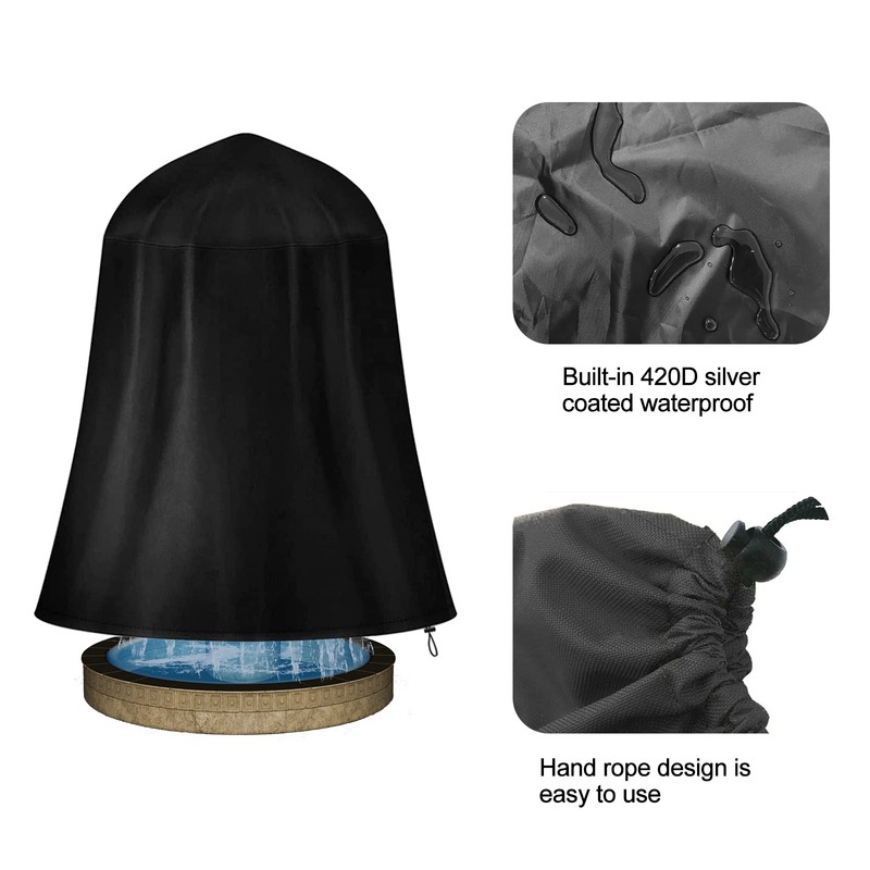 Garden Fountain Cover 420D Oxford Fabric Waterproof Dustproof Fountain Cover