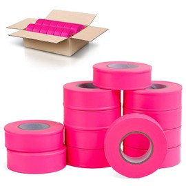 AdirPro AdirPro 12 Pack Fluorescent Flagging Tape - Multipurpose Neon Marking Tape - Great Visual Labeling & Tagging for Home & Workplace Use (Fluorescent Pink, 150 feet)