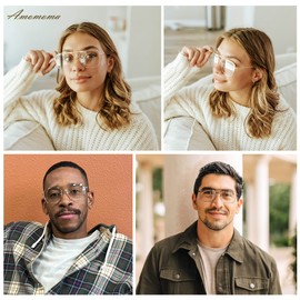 Retro Reading Glasses for Women Men Aviator Square Blue Light Computer Womens Reader 1.50 2.00 AM6076 C2 2.0 X