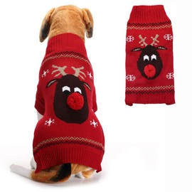 Petcare Dog Jumper Christmas Dog, Turtleneck Sweater, Christmas Pattern, Knitwear Warm Pet Jumper for Dog, Puppy Party, Puppy Gift for Dog