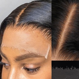 IDN BEAUTY SKINLIKE REAL 5X5 HD Lace Closure Wigs Human Hair 18 Inch 180% Density Straight Natural Black 0.1MM Ultra Thin Lace Wear and Go Bleached Single Knot Pre Plucked Glueless Wig