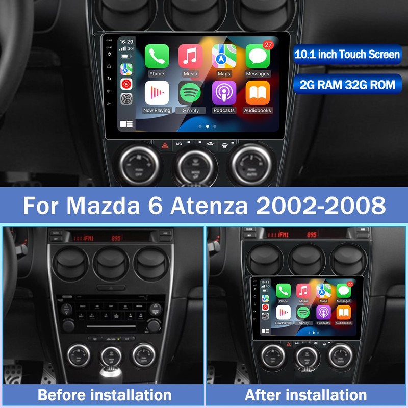 LEXXSON Car Radio for Mazda 6 Atenza 2002-2008, Car Stereo