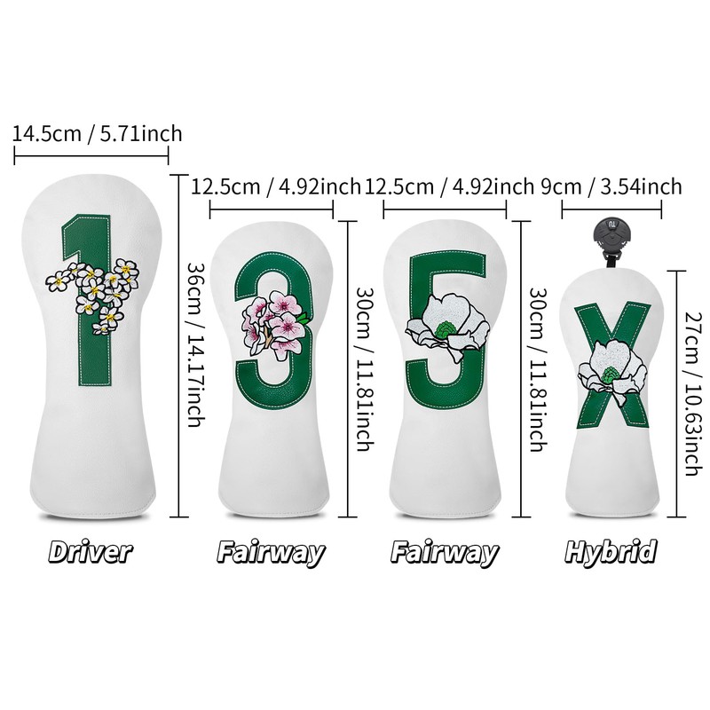 Golf Headcovers Golf Club Head Covers Advanced Embroidery Cherry Blossom
