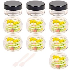 Pack of 10 containers, 10 ml, jars with lid, lip balm container, jar, cream jar, empty